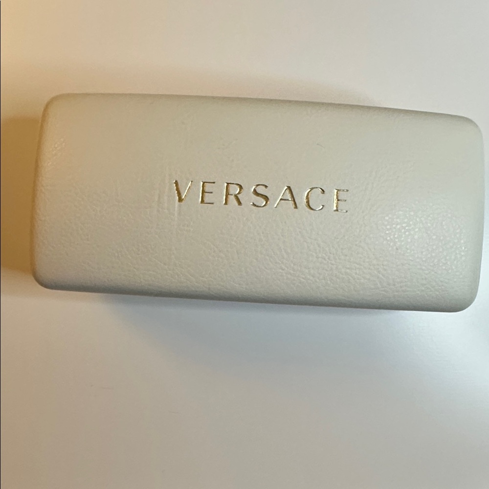 Versace Oversized Creamy White Hard Shell Glasses Case